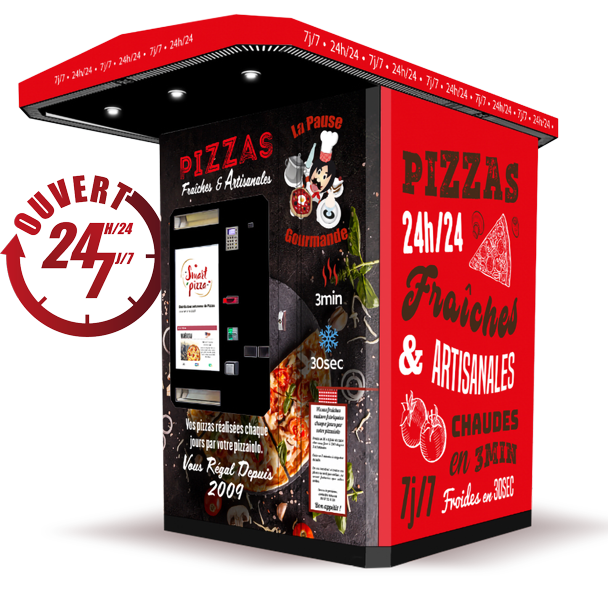 Nouveau distributeur automatique de pizzas fraîches 24h/24 7j/7